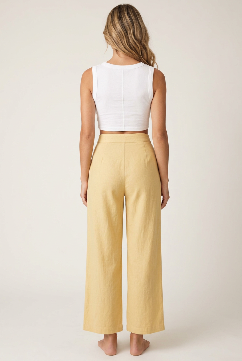 Yellow trousers proposed back view