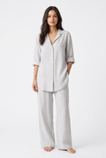 White-grey shirt and trouser set, front view