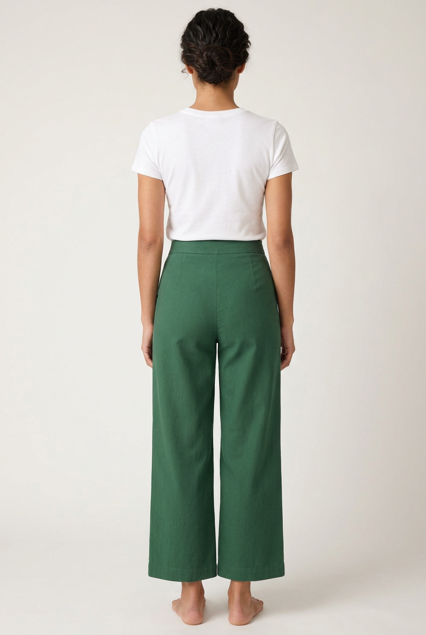 Green trousers proposed back view