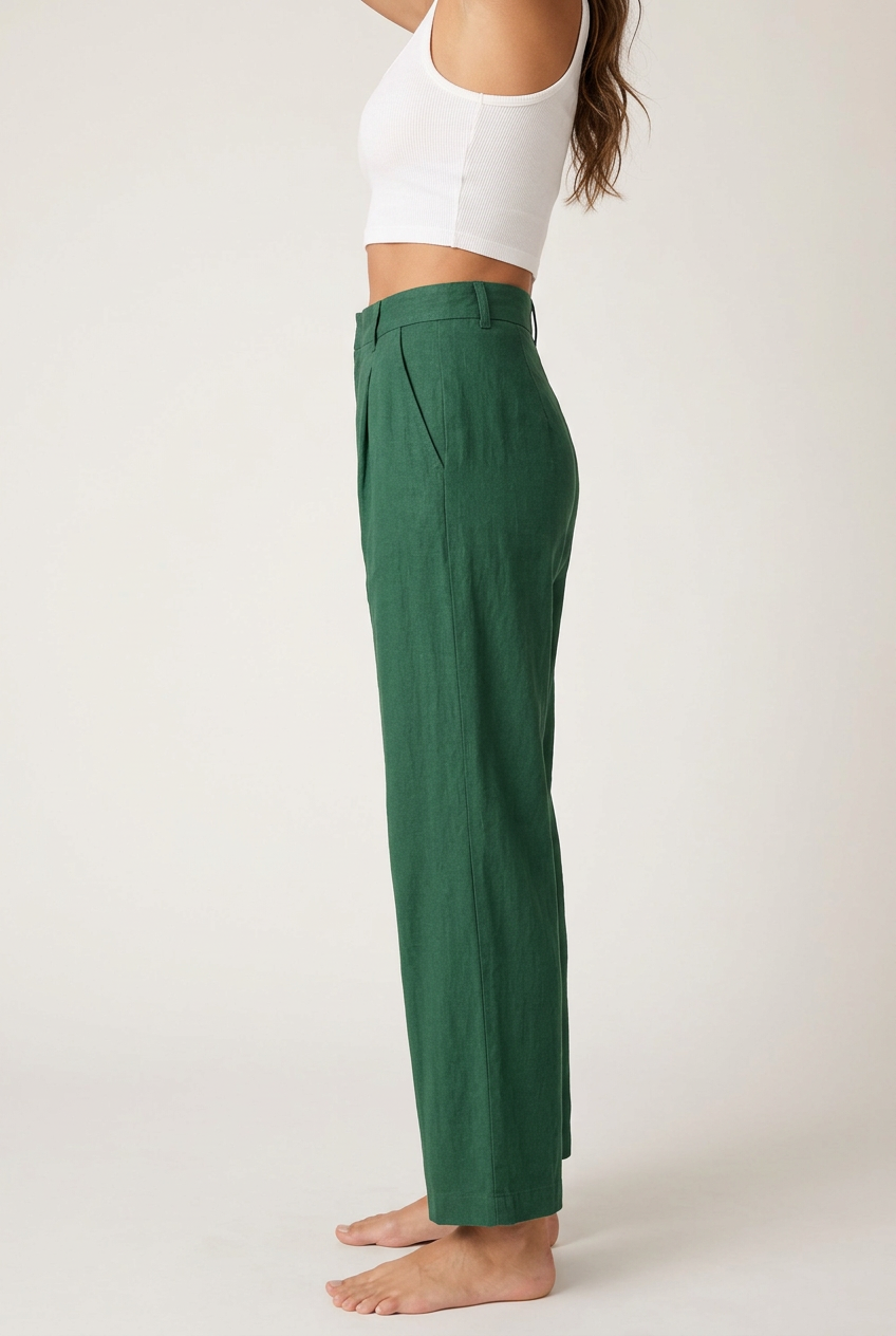 Green trousers right side view