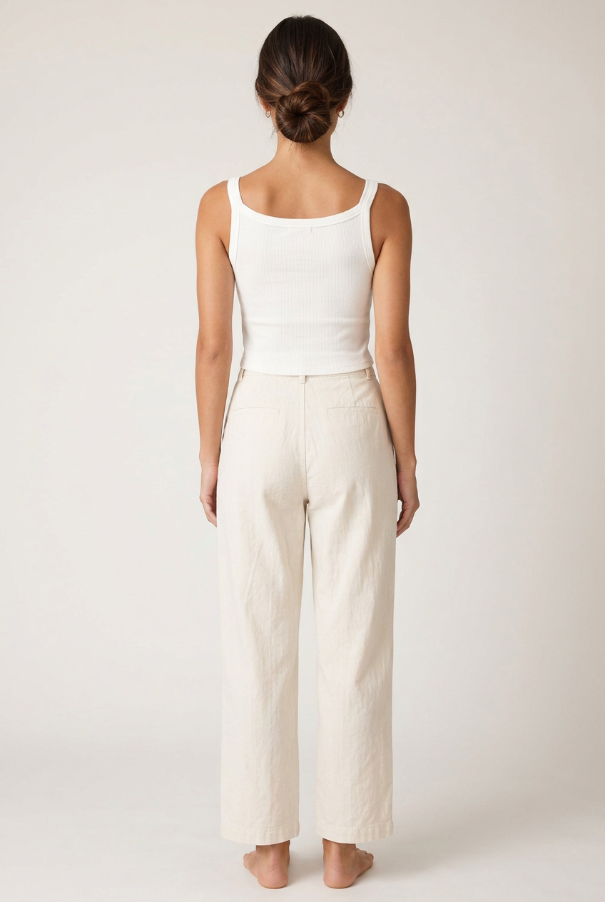 White cropped top proposed back view