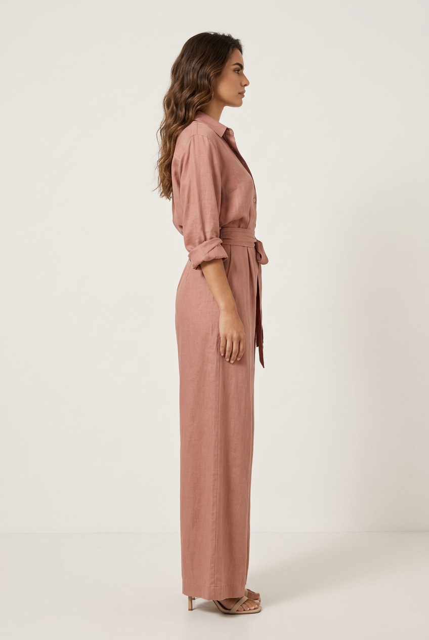 Dusty rose outfit right side view