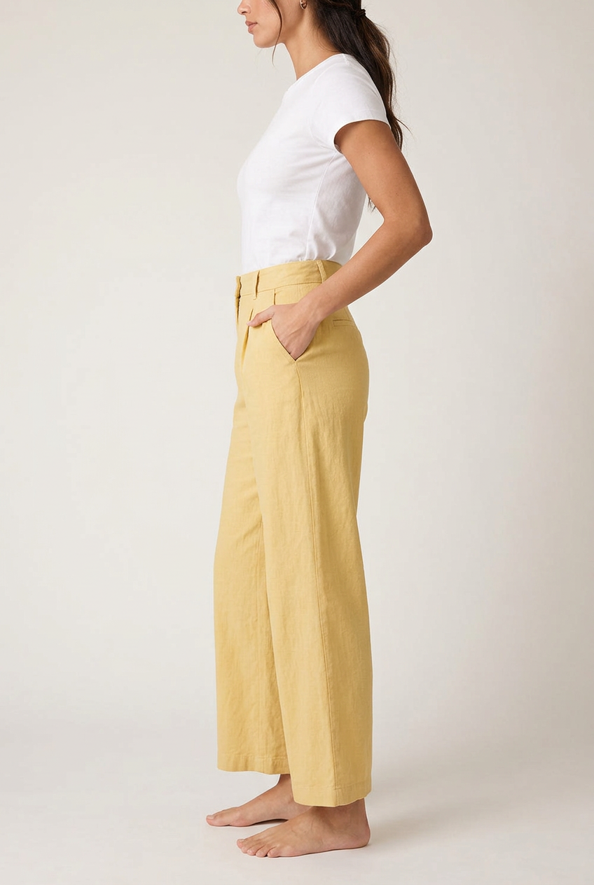 Yellow trousers left side view